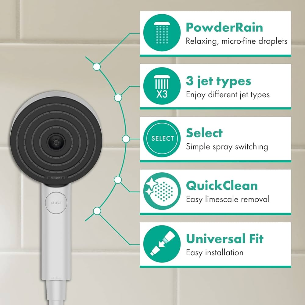 Hansgrohe Pulsify Select S Activation 105 Matt White ručni tuš sa 3 vrste mlaza 24100700