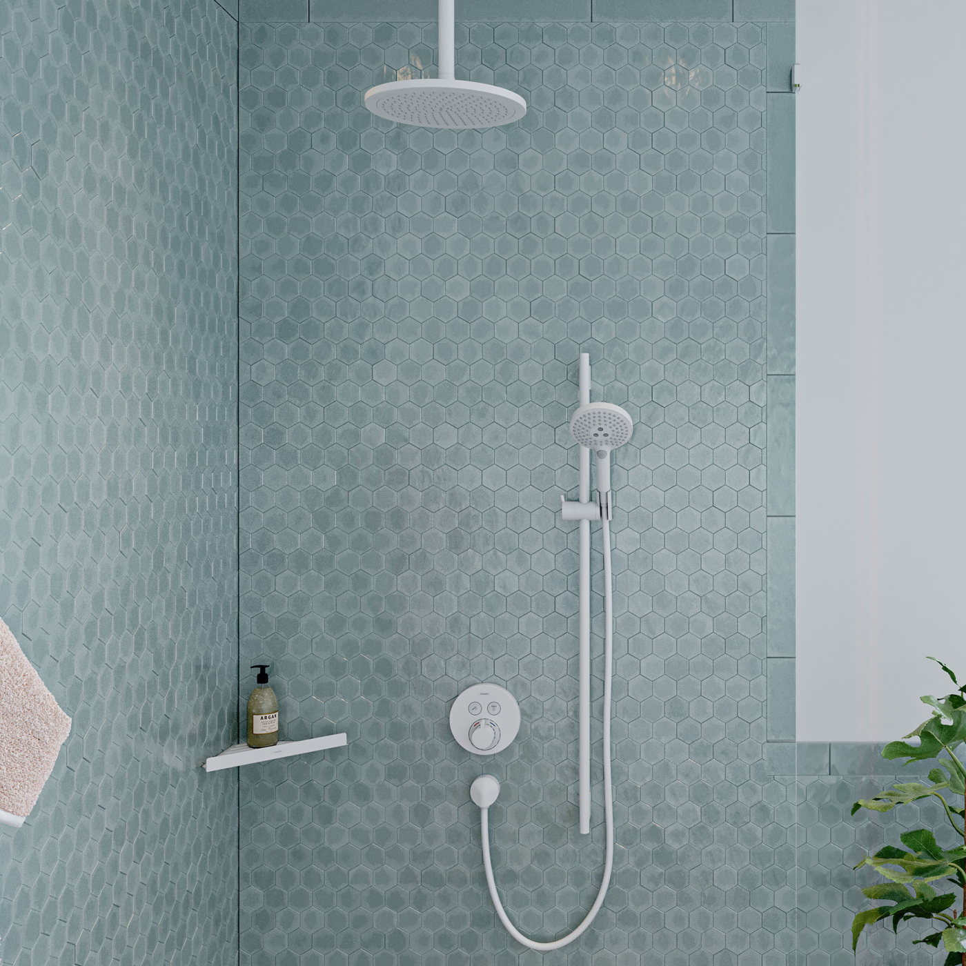 Hansgrohe Raindance Select S EcoSmart 120 Matt White ručni tuš sa 3 vrste mlaza 26531700