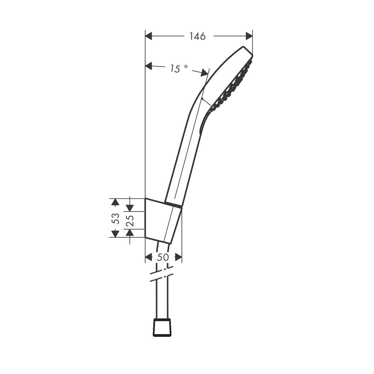 Hansgrohe Croma Select S 110 White/Chrome tuš set: ručni tuš sa 3 mlaza, Isiflex'B 1250 crevo za tuš i držač 26421400