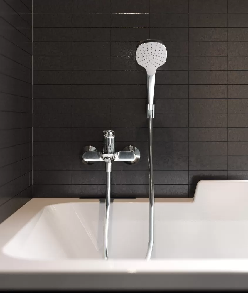Hansgrohe Talis E Matt Black baterija (slavina) za tuš sa izlivom 71740670