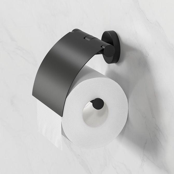 Geesa Nemox Black držač toalet papira sa poklopcem 916508-06