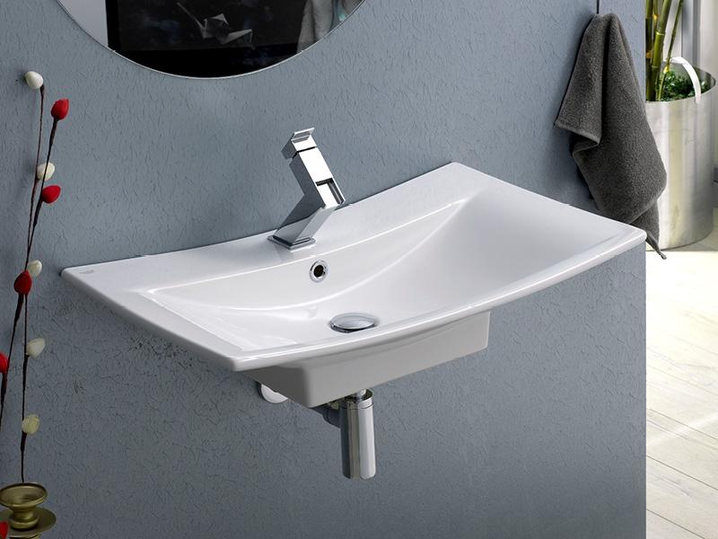 Turkuaz CeraStyle Bella White umivaonik (lavabo) 71x43,9x16,5 konzolni i nadgradni sa rupom za bateriju i prelivom 74600U