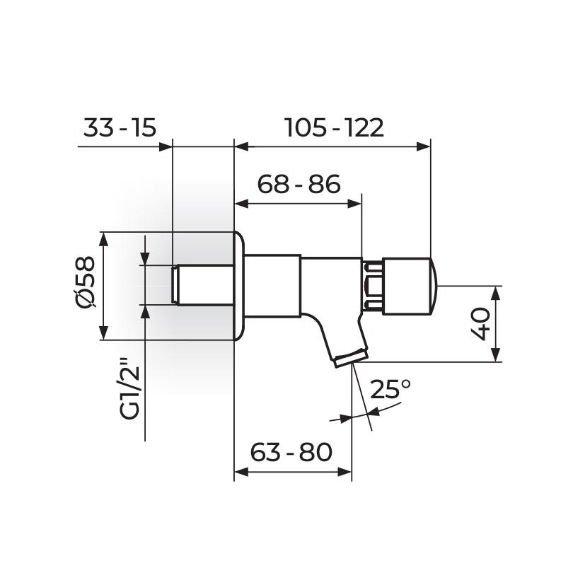 Rosan Chrome zidni ventil za hladnu vodu sa automatskim vremenskim zatvaranjem A7033F