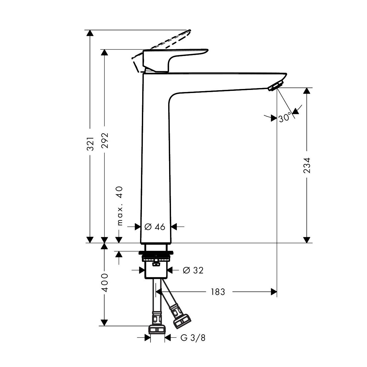 Hansgrohe Talis E 240 Polished Gold Optic baterija (slavina) za umivaonik 71717990
