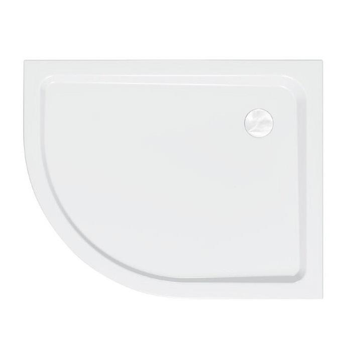 Kolpa San Malur L White 80x100x4 R550 tuš kada leva polukružna ugradna od sanitarnog akrila sa odlivom Ø90mm 793160