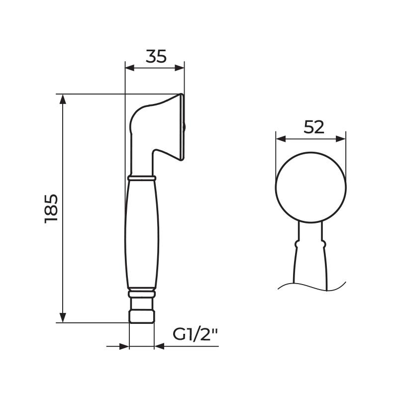 Rosan Brontee 52 Brass Gold ručni tuš PTRNB