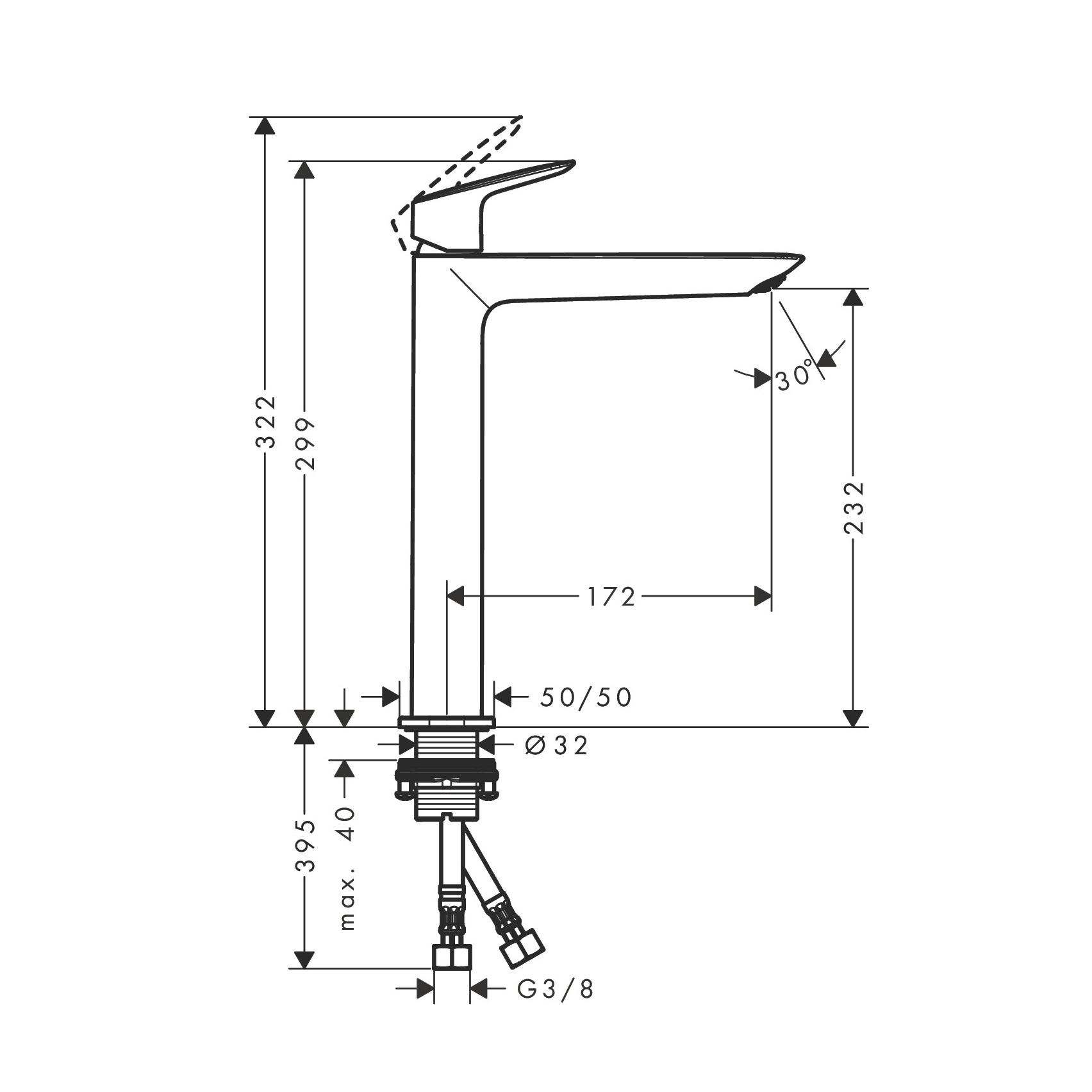 Hansgrohe Logis Fine 240 Matt Black baterija (slavina) za umivaonik 71258670