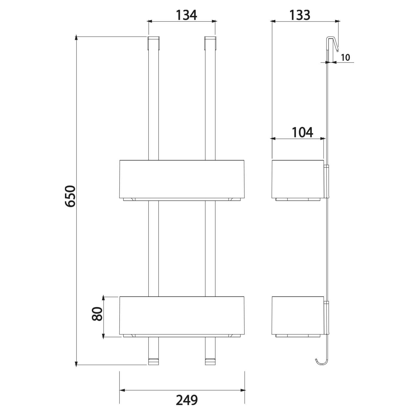 Geesa Frame White/Chrome polica za kabinu dupla 918902-02