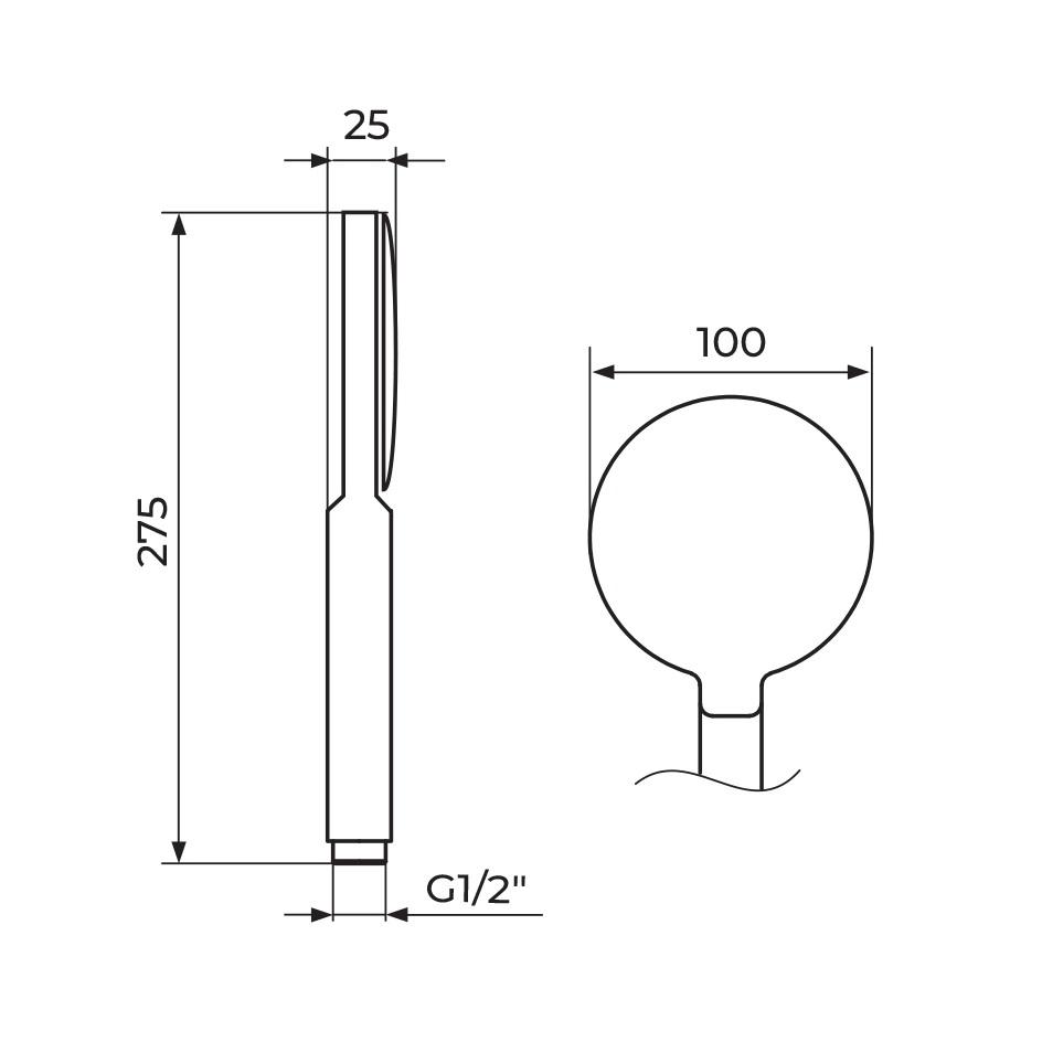 Rosan Dark 100 Matt Black ručni tuš PTREC8D