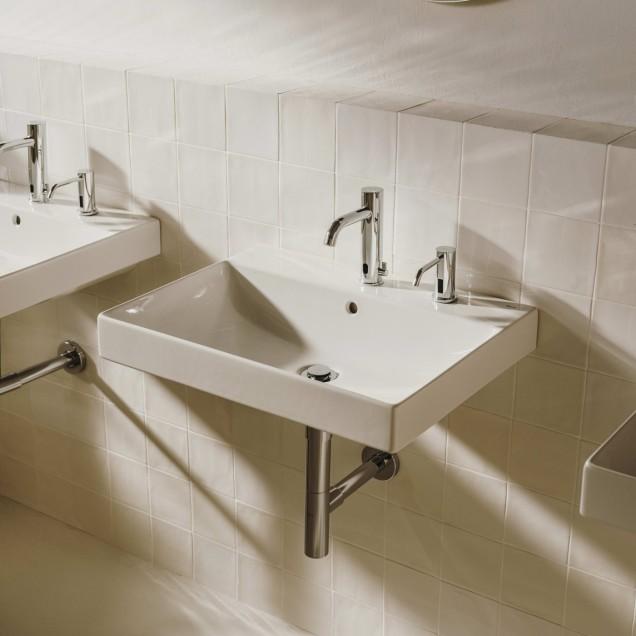 Roca Ona Black Fineceramic® umivaonik (lavabo) 55x36x8 konzolni sa rupom za bateriju i prelivom A327683080