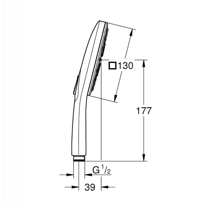 Grohe SmartActive 130 Cube Chrome ručni tuš 3 mlaza 26582000
