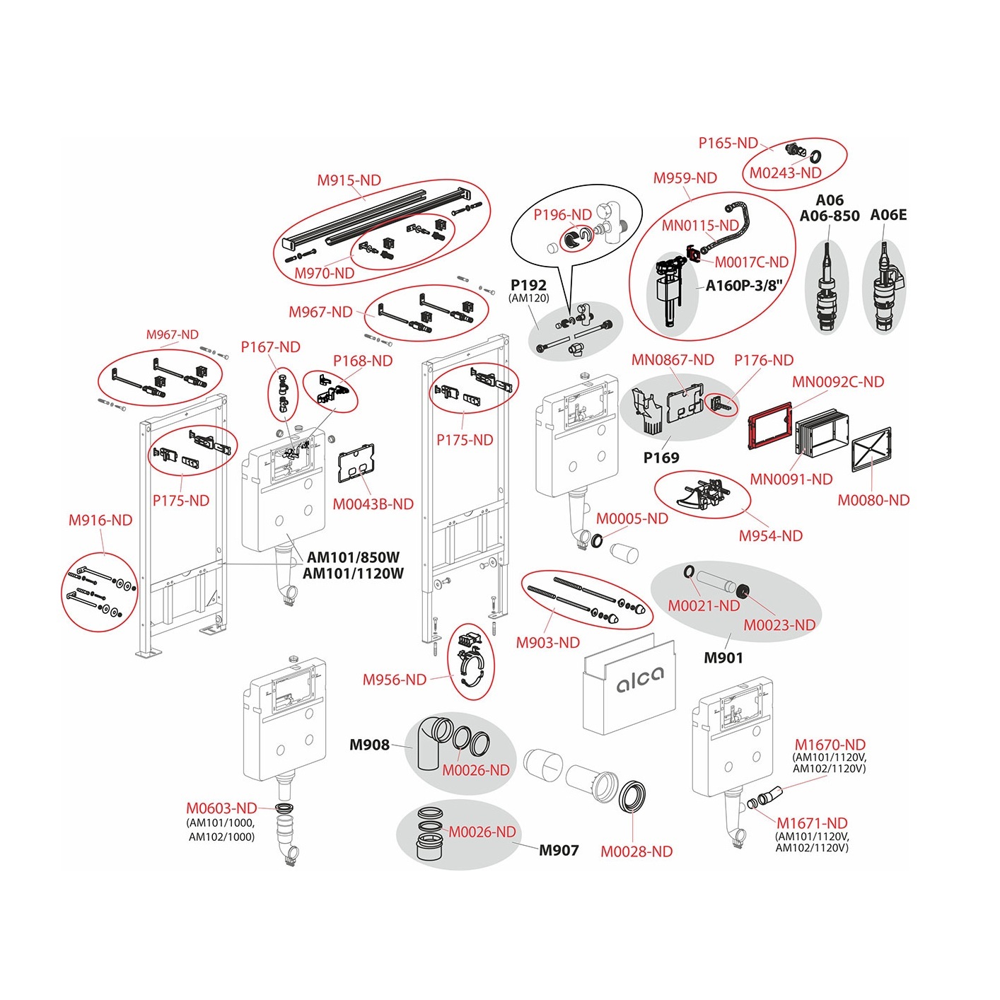 Alca Drain Sádromodul AM120/1120 Bidet ugradni vodokotlić za konzolnu WC šolju sa bide funkcijom sa setom za kačenje za oblaganje gips-karton pločama 51x12,5-25x112