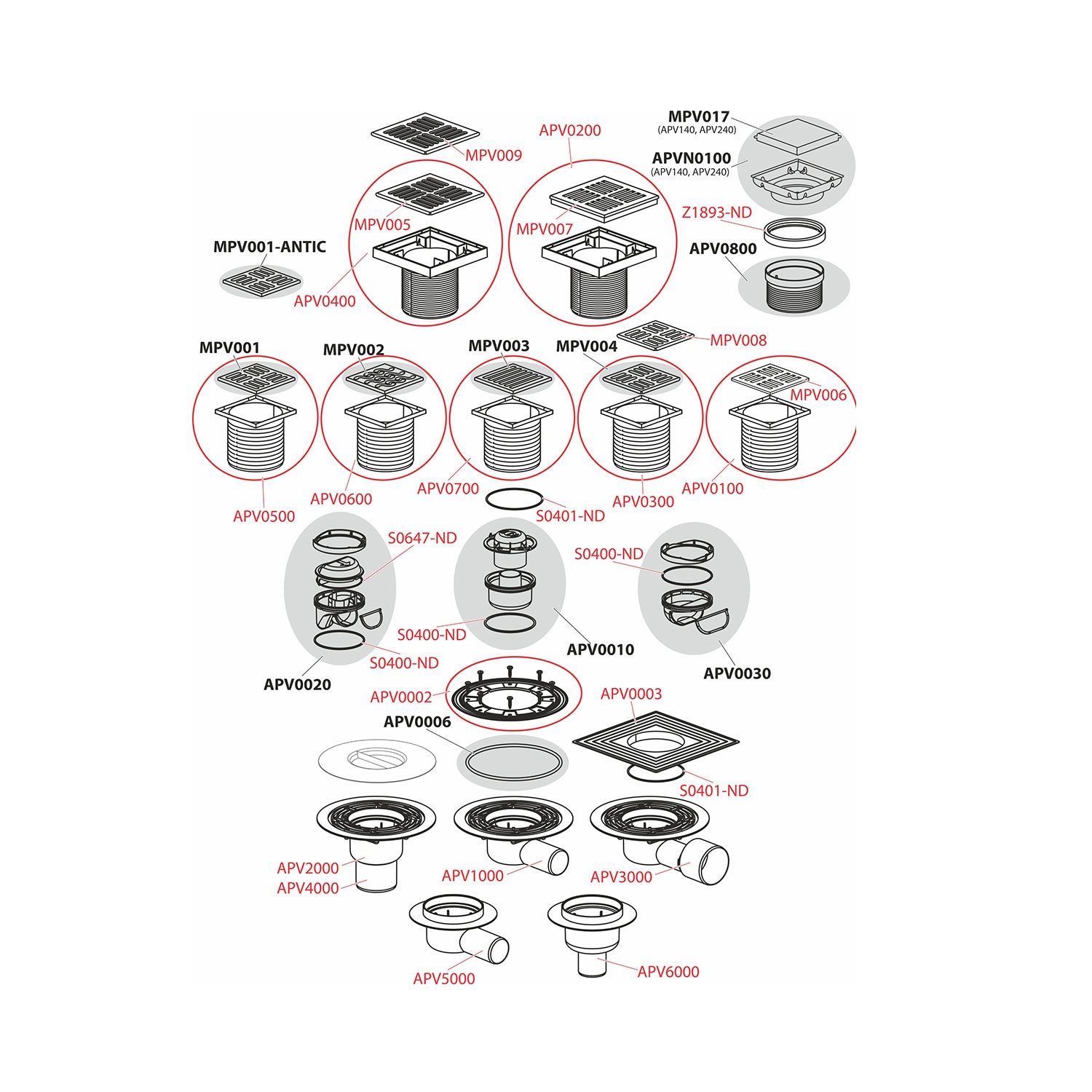Alca Drain APV201 105x105 Chrome podni slivnik sa visinom ugradnje 144-230mm, zatvaračem neugodnog mirisa, pokrivnom perforiranom rešetkom od čvrstog mesinga debljine 4mm i vertikalnim odvodom Ø50/75mm