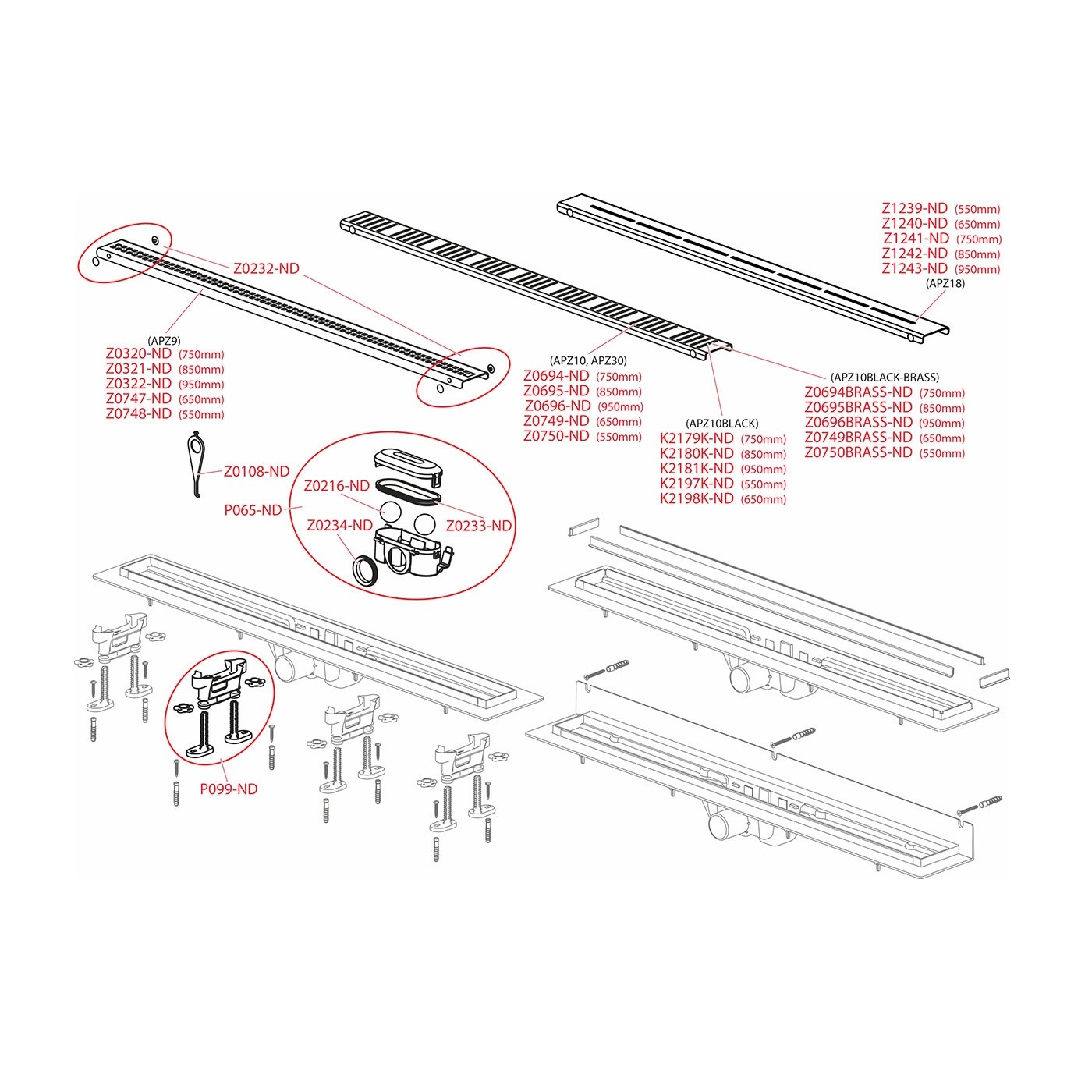 Alca Drain APZ10-750 Chrome telo kanala sa visinom ugradnje 75-110mm i Simple pokrivnom perforiranom rešetkom od nerđajućeg čelika dužine 75cm