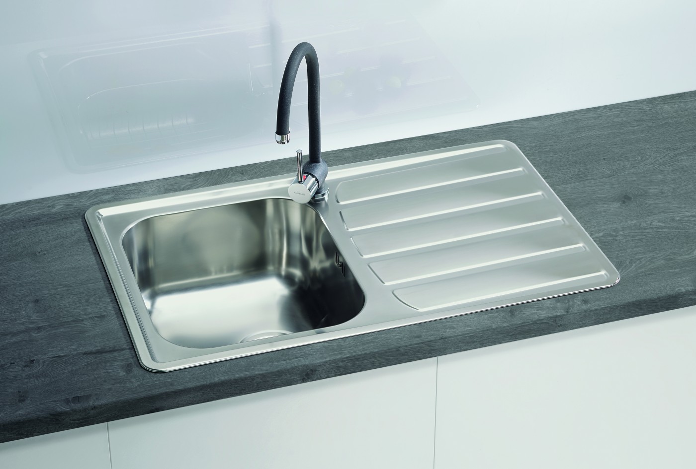 Alveus Zoom Maxim 20 Satin Finish sudopera ugradna  pravougaona prohromska 79x50x19 sa prelivom, odlivnim ventilom sifona i sifonom 1108173