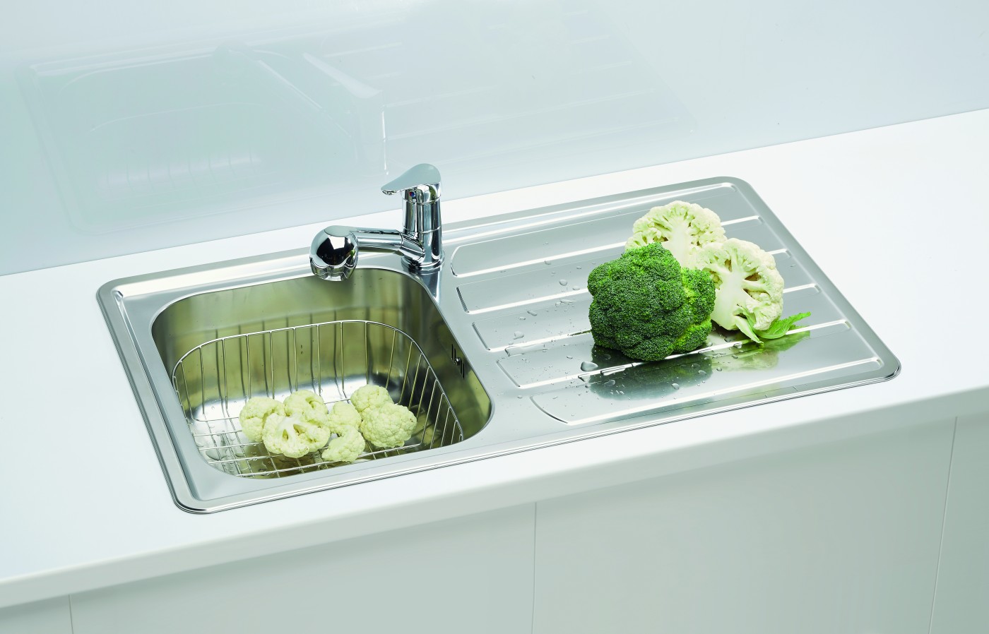 Alveus Zoom Maxim 30 Satin Finish sudopera ugradna pravougaona prohromska 86x50x19,5 sa prelivom, odlivnim ventilom sifona i sifonom 1108176