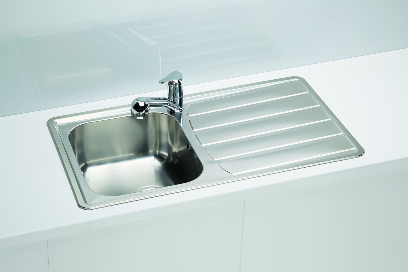 Alveus Zoom Maxim 30 Satin Finish sudopera ugradna pravougaona prohromska 86x50x19,5 sa prelivom, odlivnim ventilom sifona i sifonom 1108176