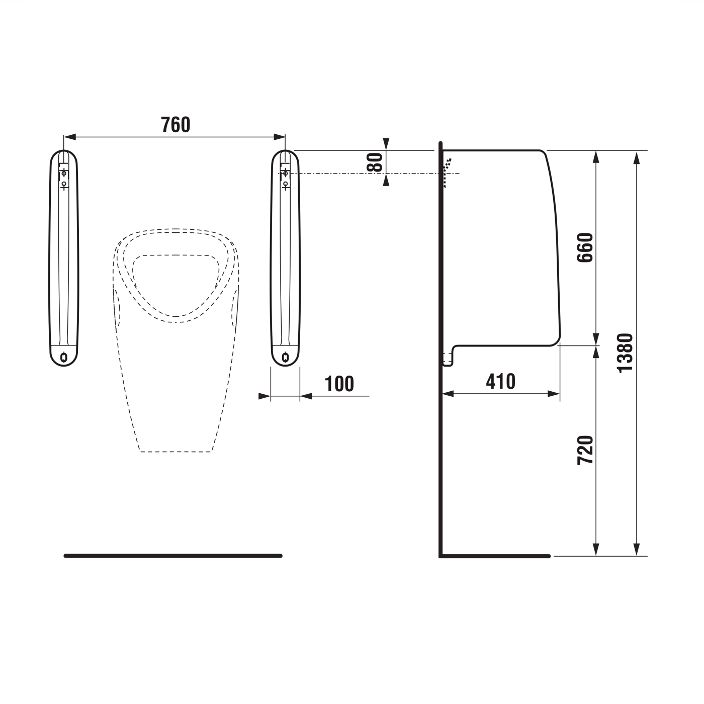 Jika Split White pregrada za pisoar 10x41x66 8.4760.1.000.000.1