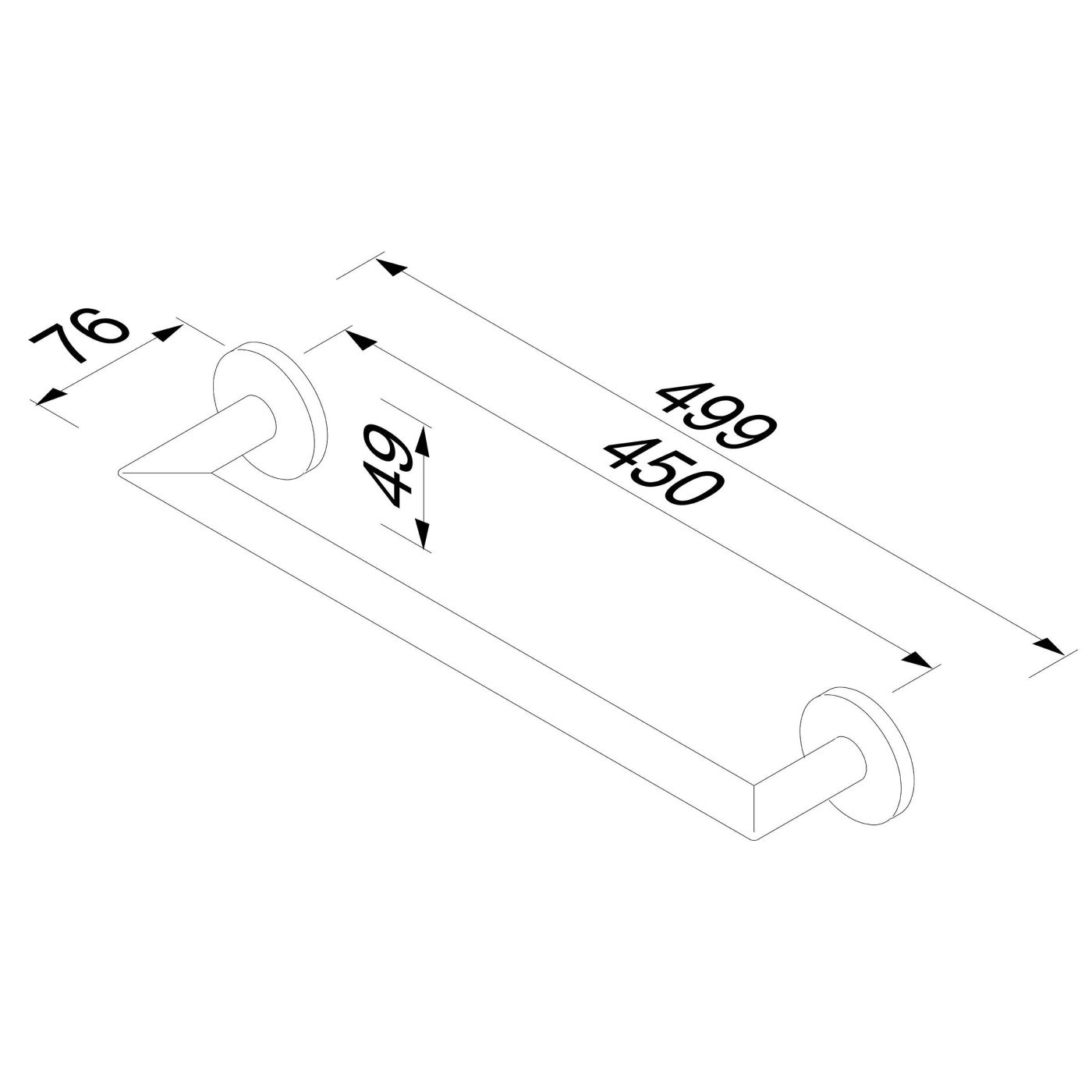 Geesa Nemox 450 Black držač peškira 916507-06-45