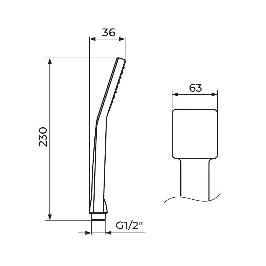 Rosan Cubo Chrome ručni tuš PTREC7