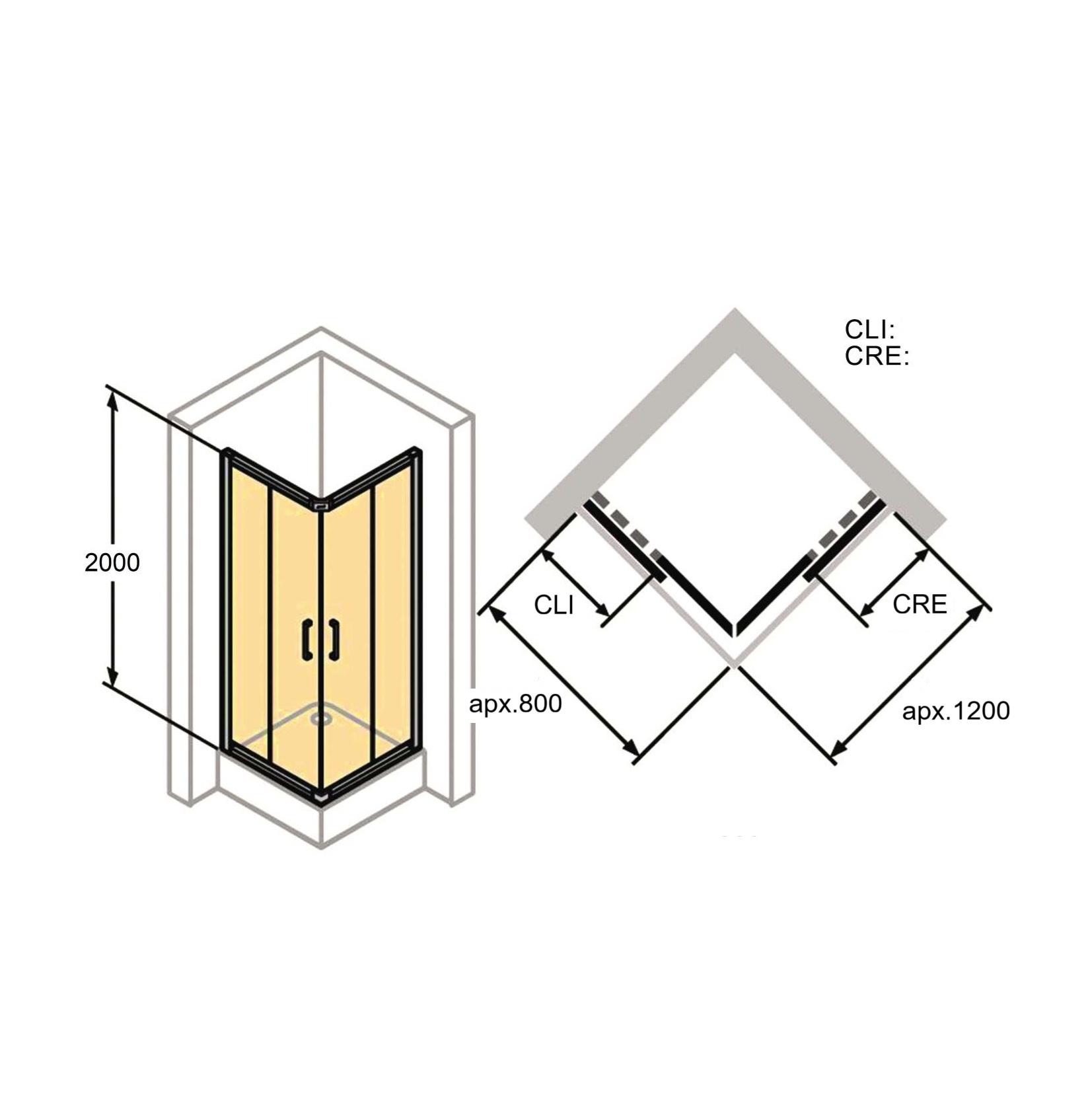 Hüppe Classics2 80x120 Silver tuš kabina četvrtasta visine 2000mm sa kaljenim providnim Anti-Plaque staklom debljine 6/4mm C20181.069.322