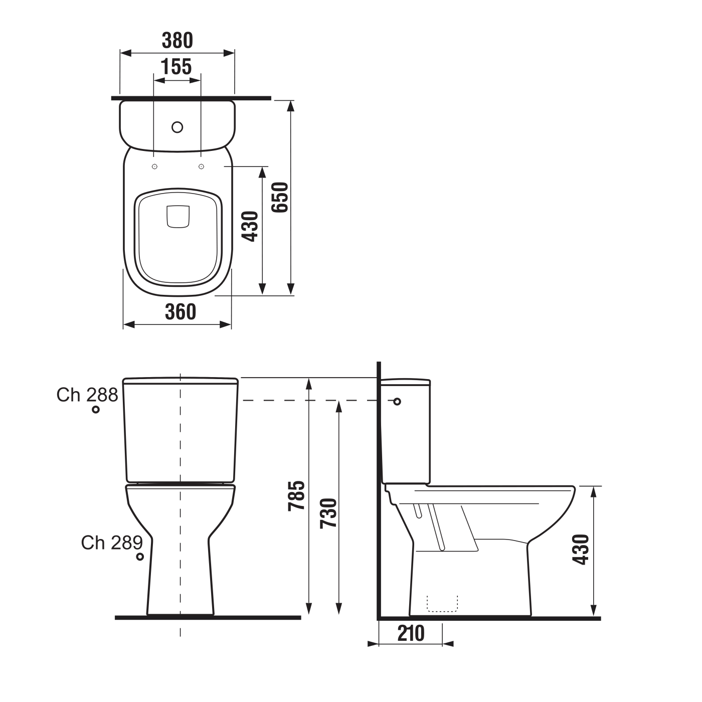 Jika Deep White monoblok sa odvodom u pod (simplon) i sa dovodom vode bočno 65x36x78,5 8.2661.7.000.280.1