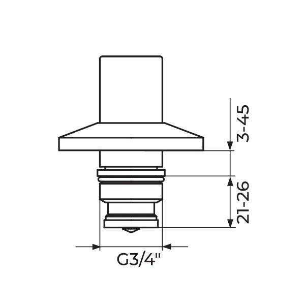Rosan Armor Chrome gornji deo uzidnog ventila 3/4