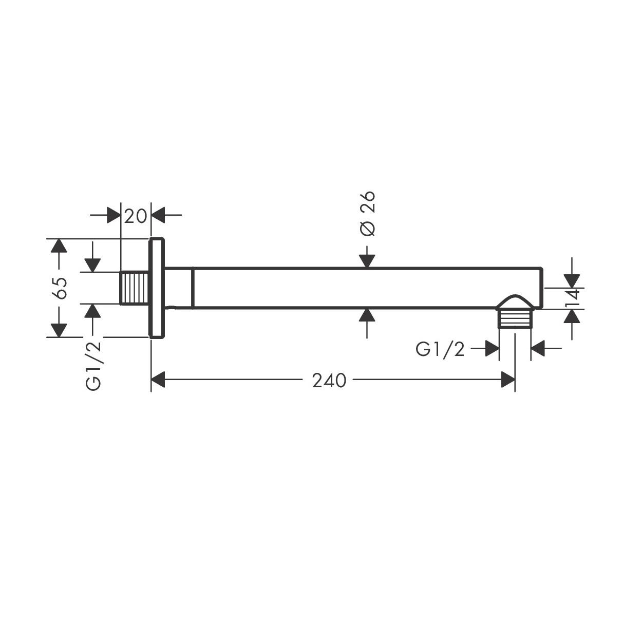Hansgrohe Vernis Shape 240 Matt Black držač nadglavnog tuša četvrtasti 26405670