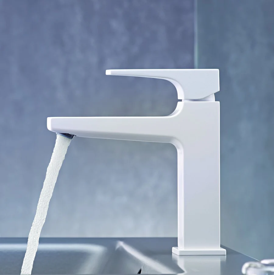 Hansgrohe Metropol 110 Matt White Air Power EcoSmart baterija (slavina) za umivaonik sa odlivnim ventilom sifona push-open metalnim 32507700