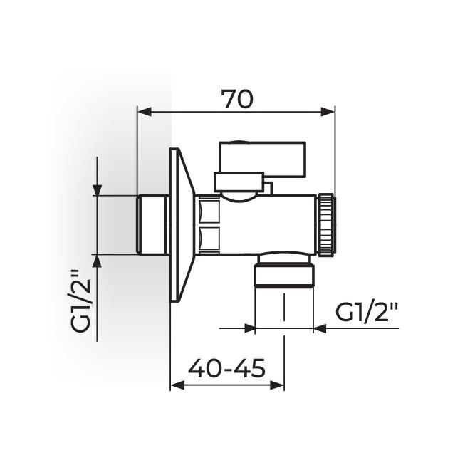 Rosan Armor Chrome ek venitl ugaoni sa filterom 1/2x1/2