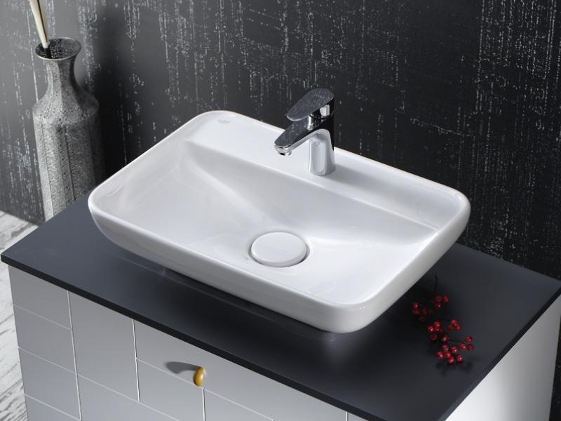 Turkuaz CeraStyle Lal White umivaonik (lavabo) 60x42 nadgradni sa rupom za bateriju i keramičkim poklopcem odvoda 72700U