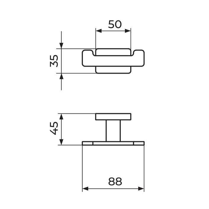 Rosan Quadro Chrome kukica (vešalica) dupla JQ905