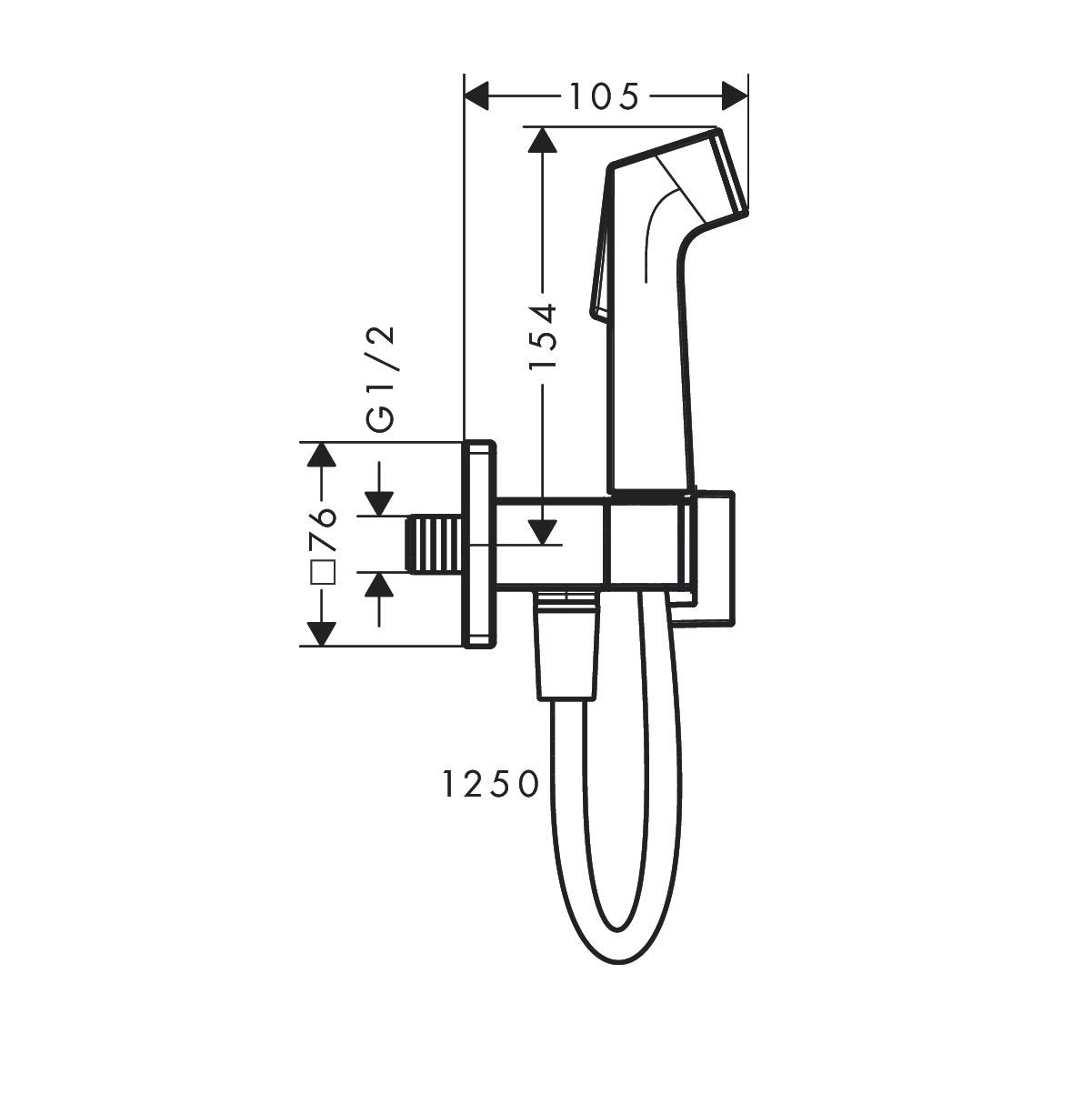 Hansgrohe E EcoSmart+ Chrome higijenski tuš set: ručni tuš sa aktivatorom mlaza za hladnu vodu, Isiflex'B 1250 crevo za tuš i držač za ručni tuš 29231000