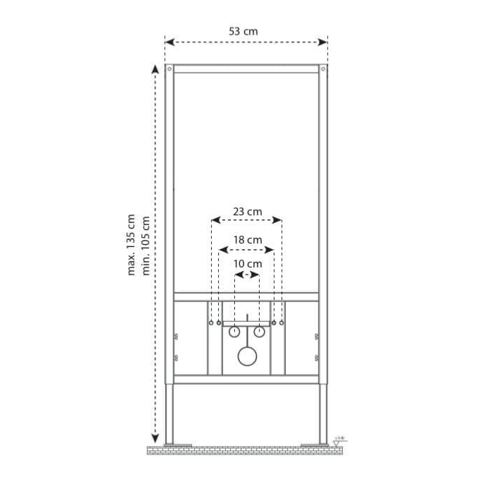 Turkuaz CeraStyle ugradni nosač za konzolni bide 105cm 13010727