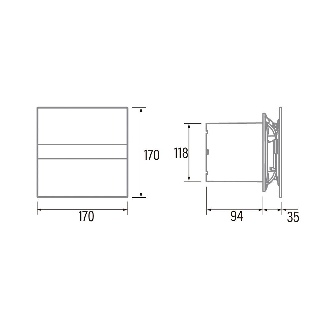Cata E-120 GT Timer White kupatilski ventilator sa staklenom pločom i tajmerom 00901100