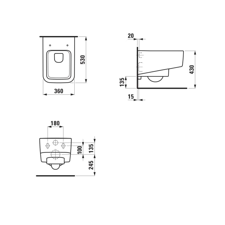 Laufen Pro S White LCC Rimless WC šolja konzolna 36x53x29,5 8.2096.2.400.000.1