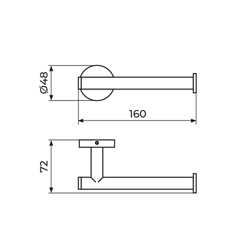 Rosan Dark Matt Black držač toalet papira JD909