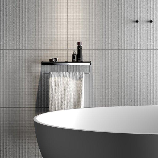 Geesa Frame 420 Black/Chrome držač peškira  sa policom 918853-02-06-420