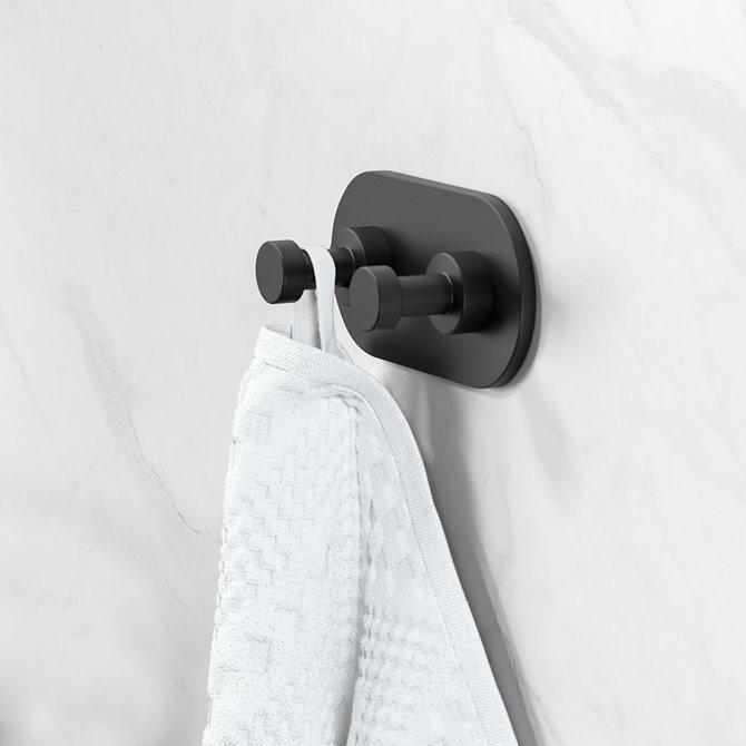 Geesa Nemox Black kukica (vešalica) za peškir dupla 916515-06