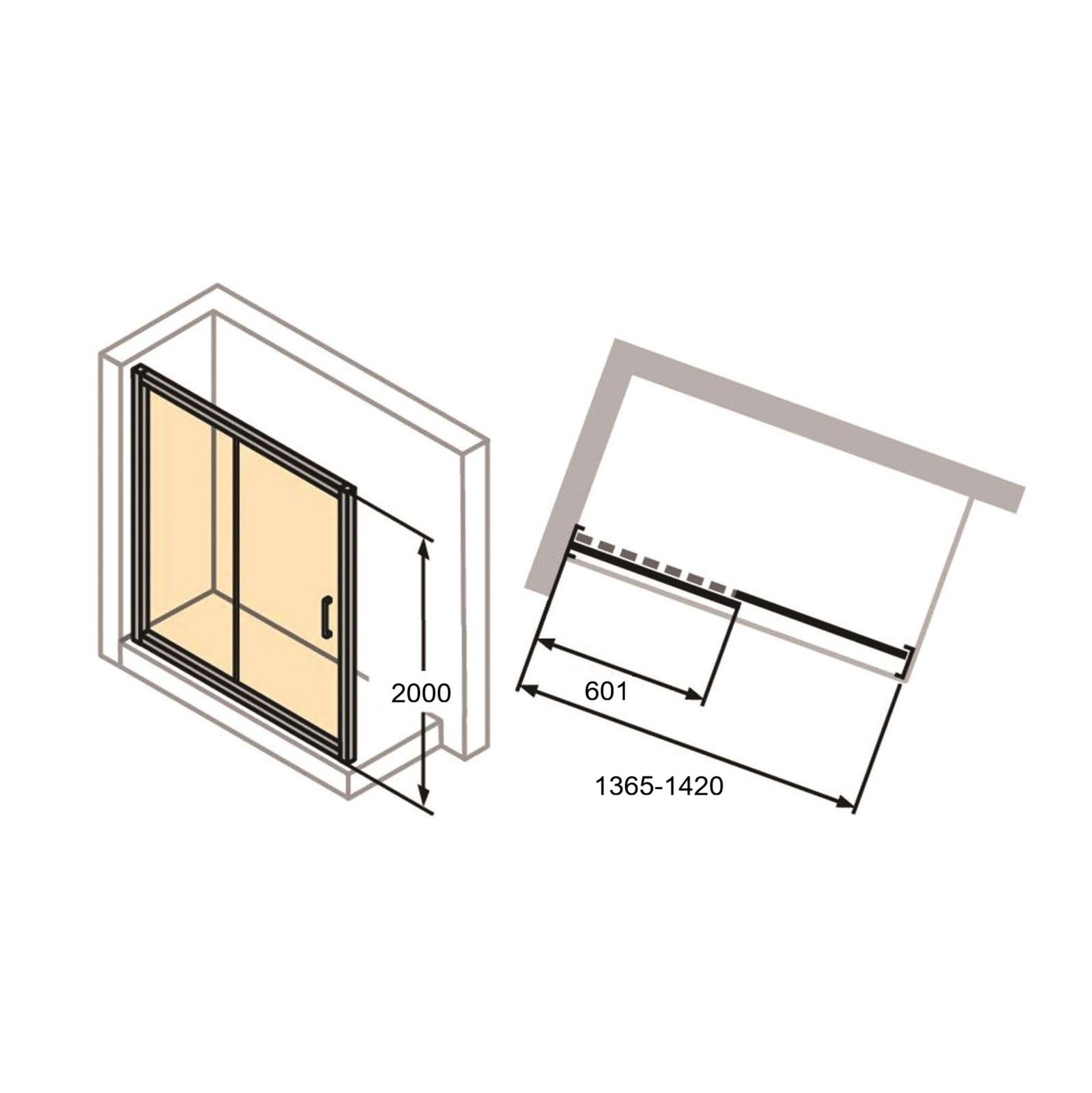 Hüppe Classics2 1400 Silver tuš vrata dvodelna visine 2000mm sa kaljenim providnim Anti-Plaque staklom debljine 6/4mm C20411.069.322