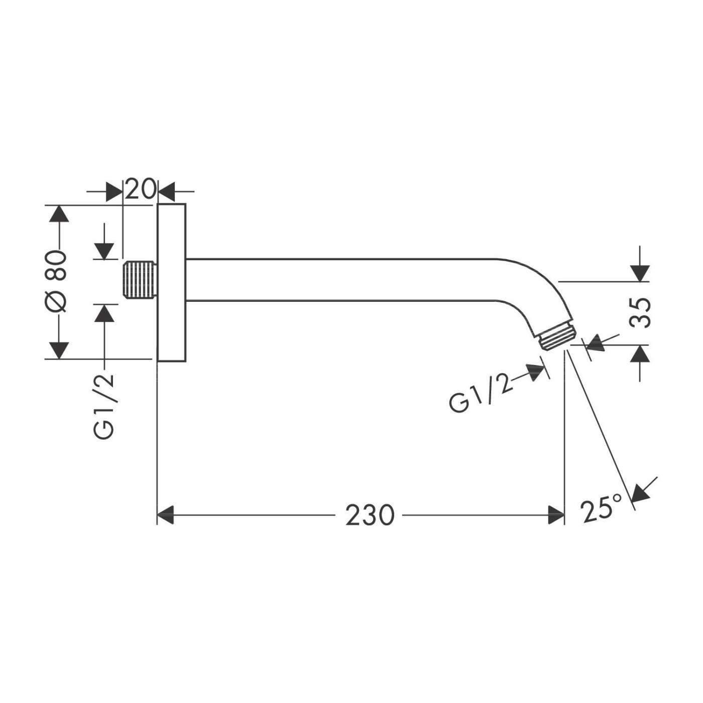 Hansgrohe 230 Chrome držač nadglavnog tuša 27412000