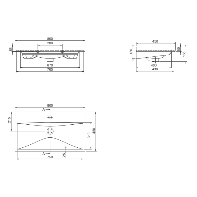Turkuaz CeraStyle Elite White umivaonik (lavabo) 80x45x5 konzolni sa rupom za bateriju i prelivom 32200U