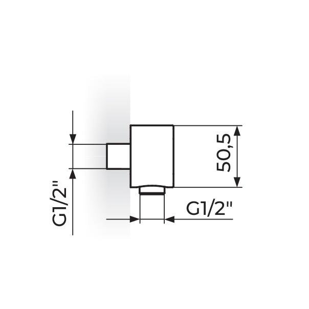 Rosan Stolz Chrome priključak za crevo ručnog tuša PRGC11