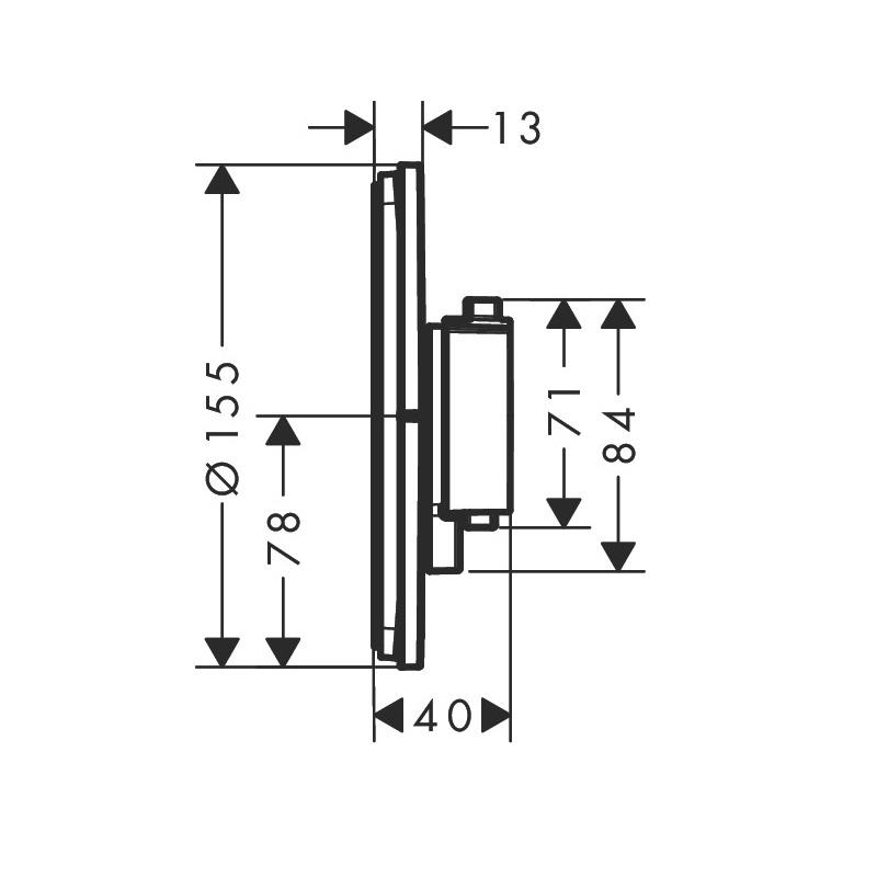 Hansgrohe ShowerSelect Comfort Chrome mešač termostatski sa prebacivačem sa 2 funkcije okrugli 15554000