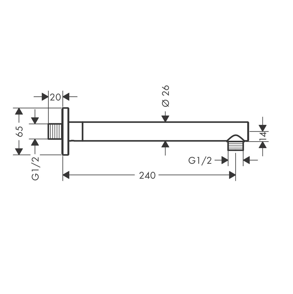 Hansgrohe Vernis Shape 240 Chrome nosač nadglavnog tuša 26405000