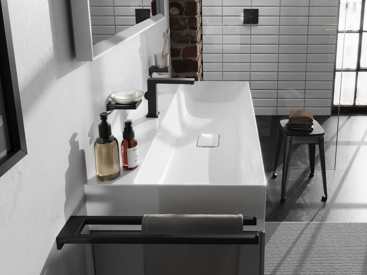 Hansgrohe AddStoris 445 Matt Black držač peškira dvostruki 41770670