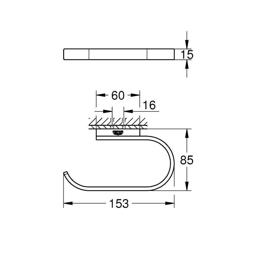 Grohe Selection 150/85 Hard Graphite držač rolne toalet papira zidni 41068A00