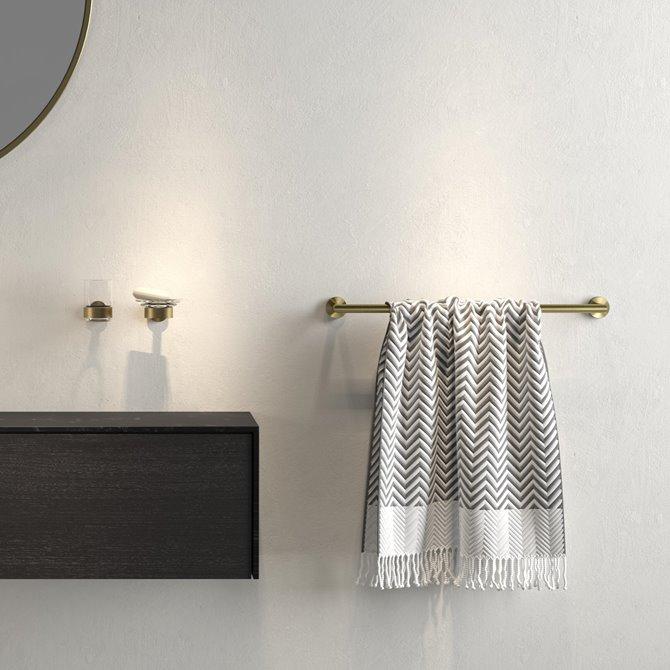 Geesa Nemox Brushed Gold držač čaše i čaša 916502-07