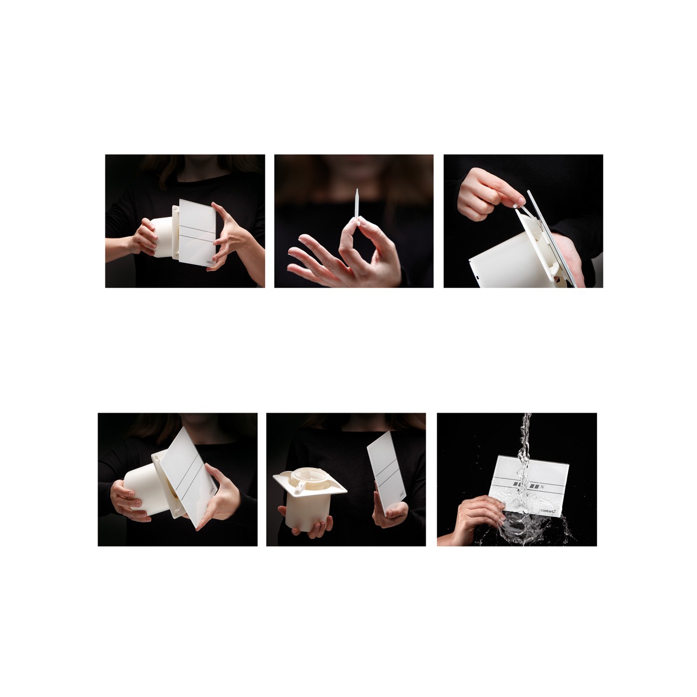 Cata E-120 GBTH Black kupatilski ventilator sa tajmerom i meračem vlažnosti vazduha i temperature 00901602