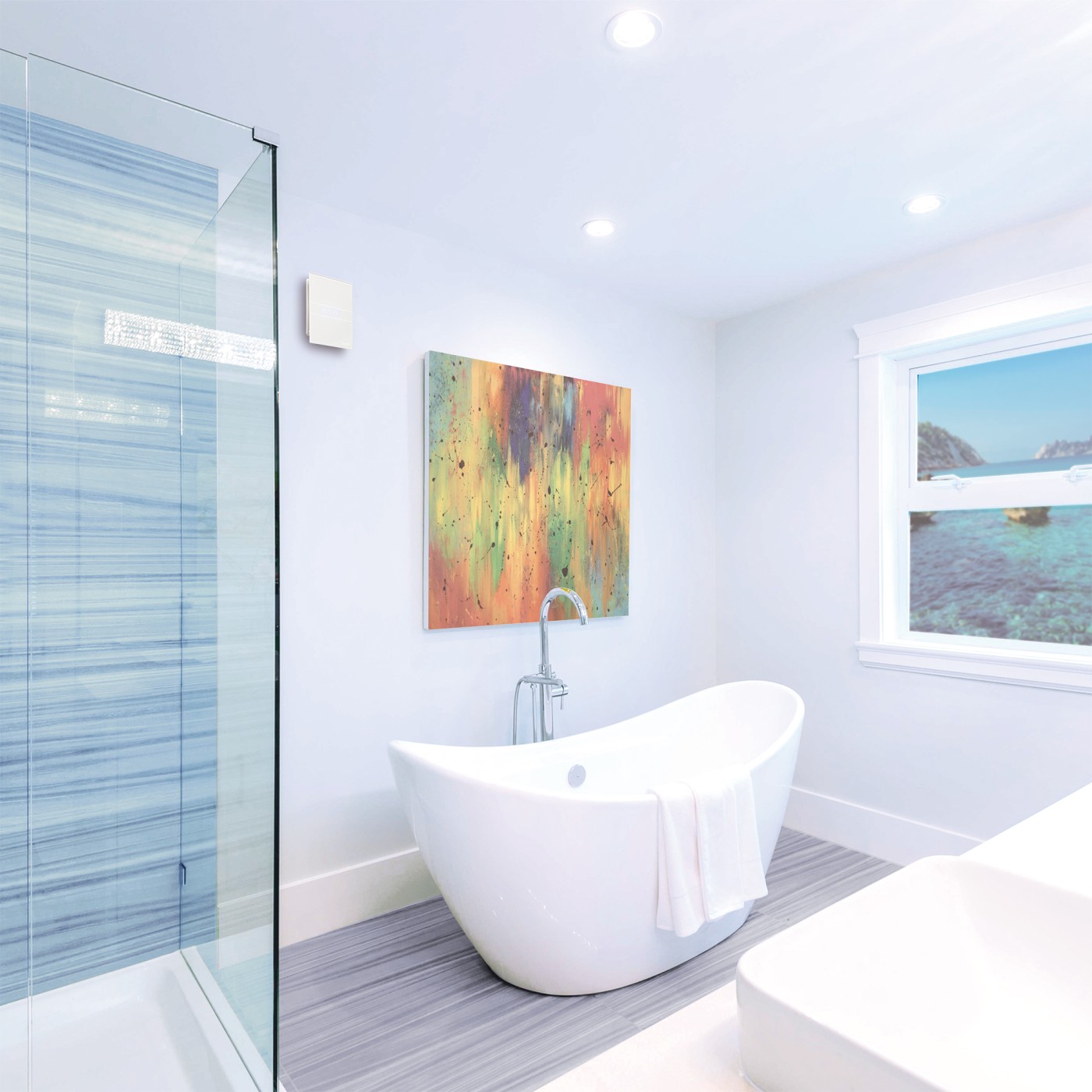 Cata E-120 GTH White kupatilski ventilator sa tajmerom i meračem vlažnosti vazduha i temperature 00901200 -A